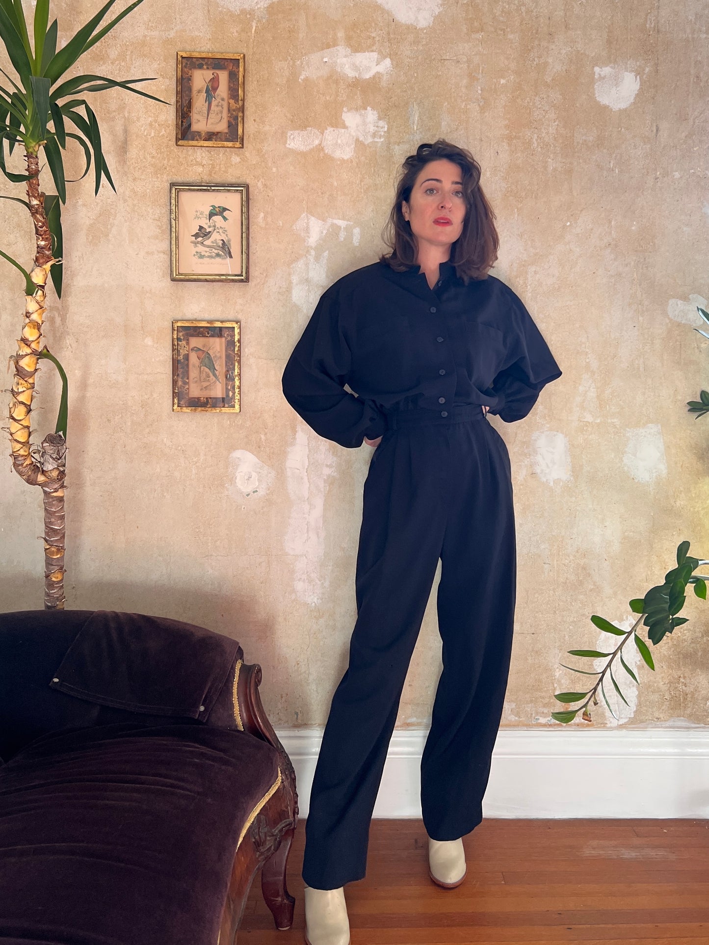 Escada by Margaretha Ley Rhinestone Embellished Jumpsuit S/M