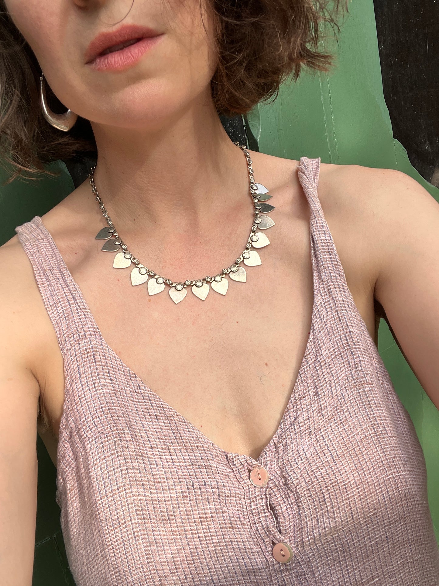Sterling Hinged Heart Charm Necklace