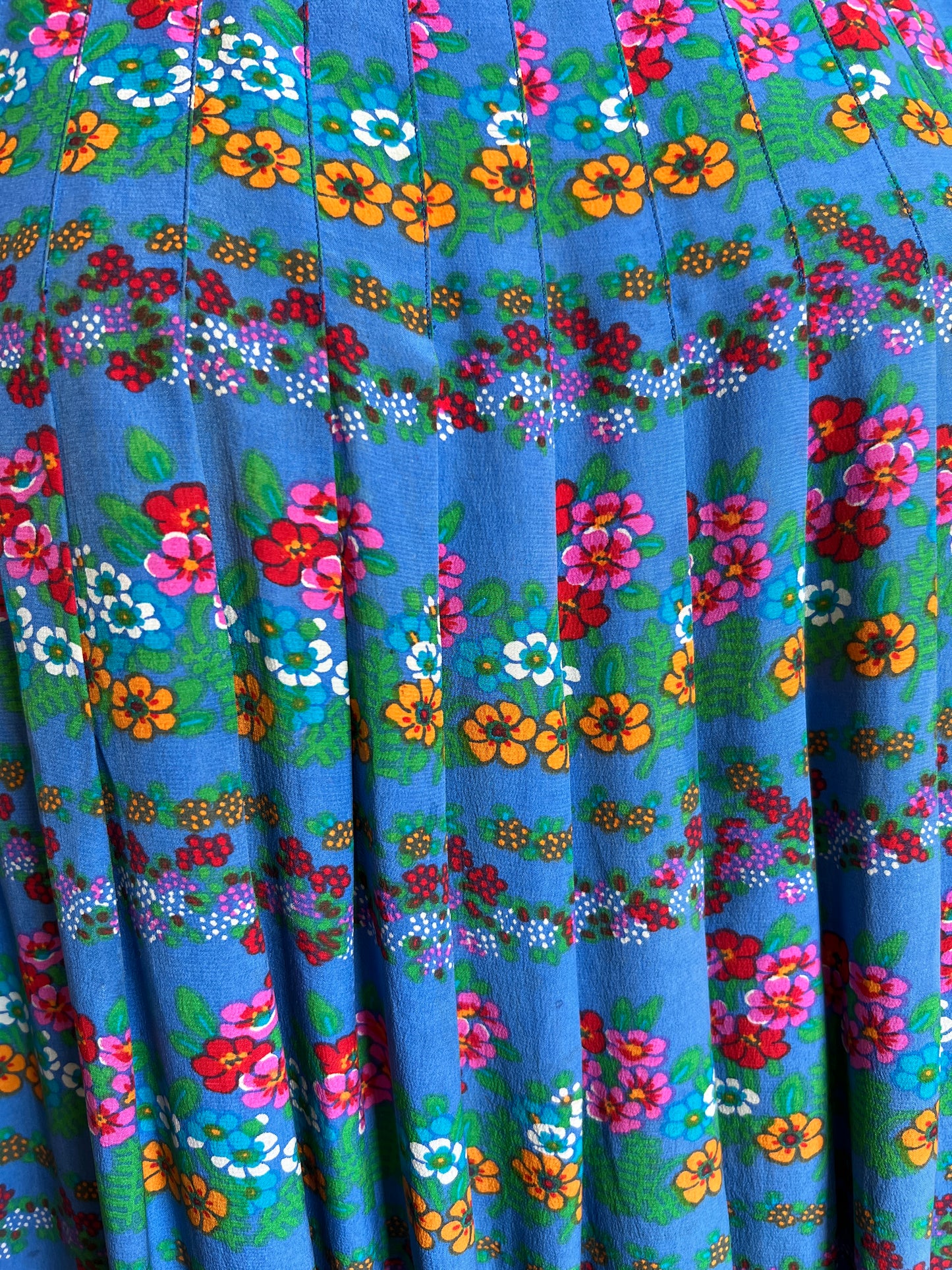 1960s YSL Rive Gauche Floral Silk Trapeze Dress M