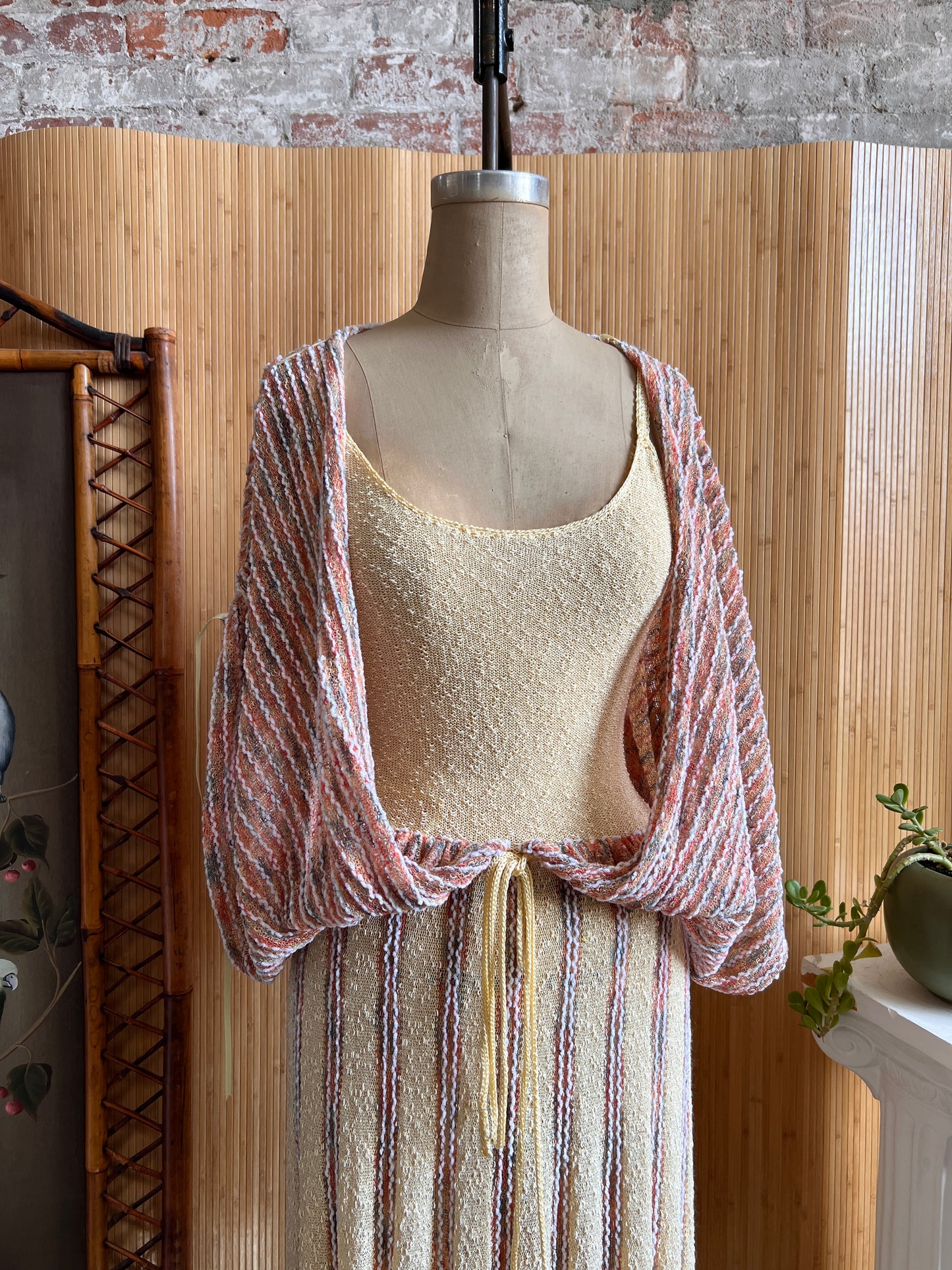 1970s Lucie James of London Knit Dress S