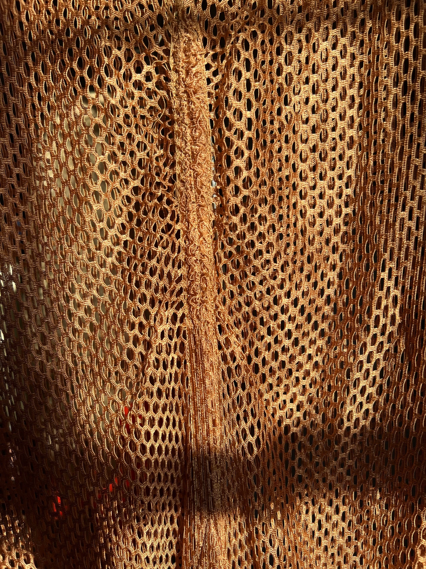 1930s Deco Shimmery Fishnet Gown M