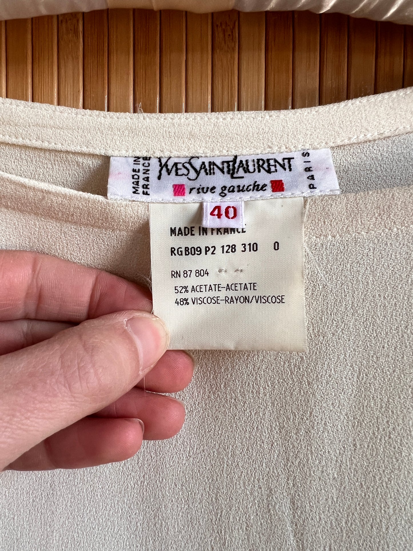 1990s YSL Rive Gauche Ivory Column Gown