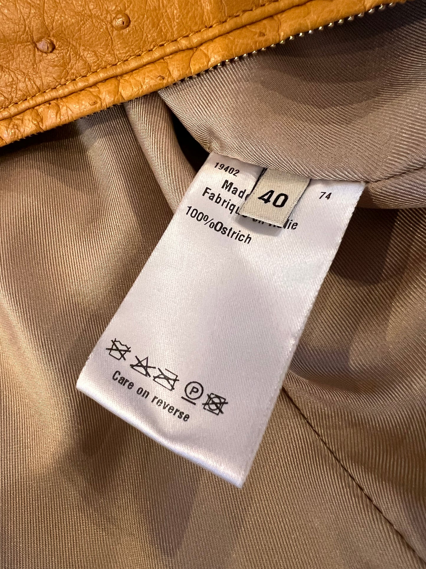 Giorgio's of Palm Beach 2000s Ostrich Leather Skirt Suit S