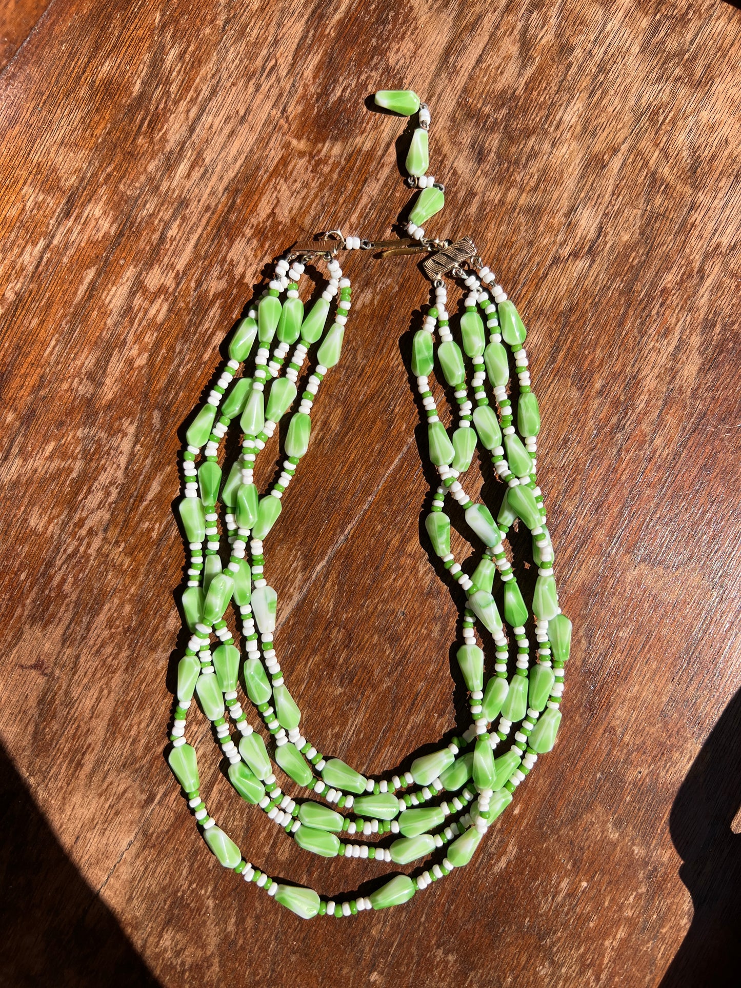 1950s Milk Glass Beaded Necklace