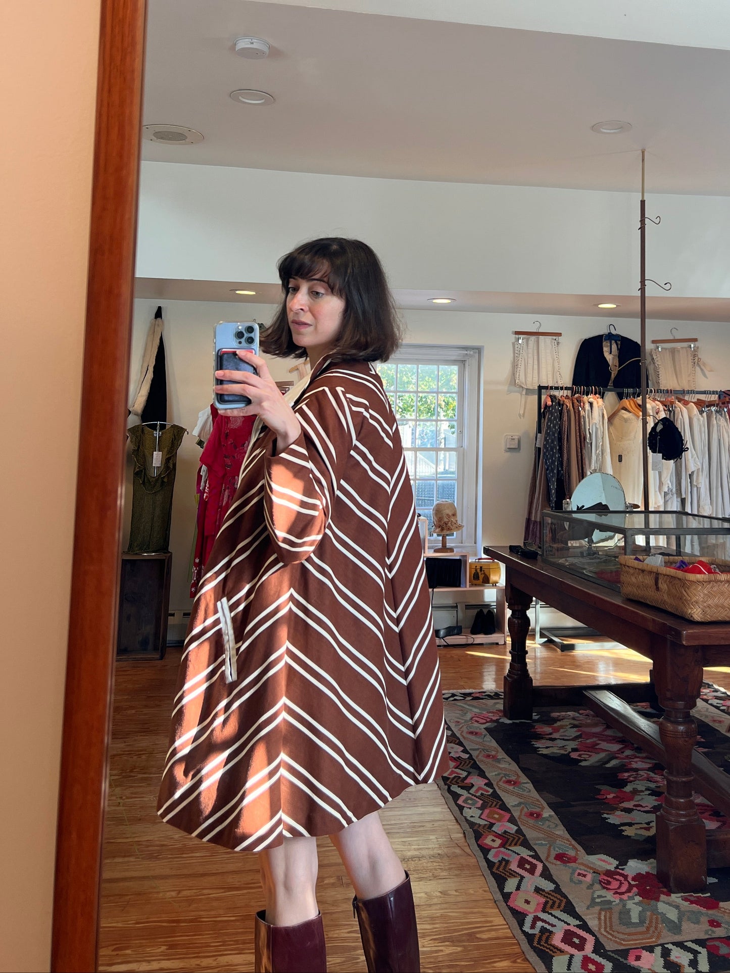 1960s Mod-Tastic Two-Piece Chevron Romper and Swing Coat Set