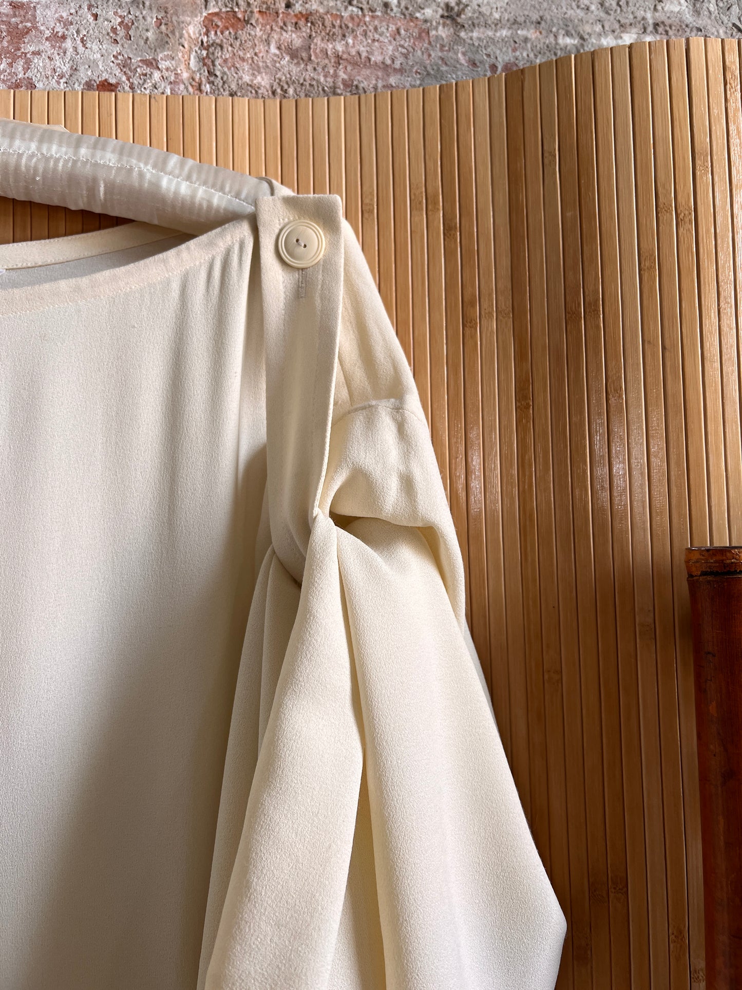 1990s YSL Rive Gauche Ivory Column Gown