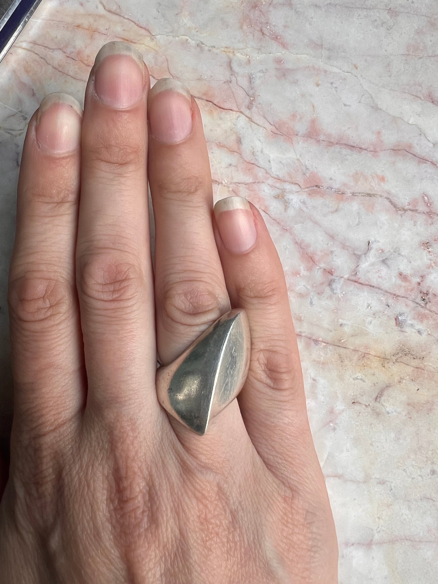 Vtg Georg Jensen Modernist Sterling Wave Ring by Nanna Ditzel
