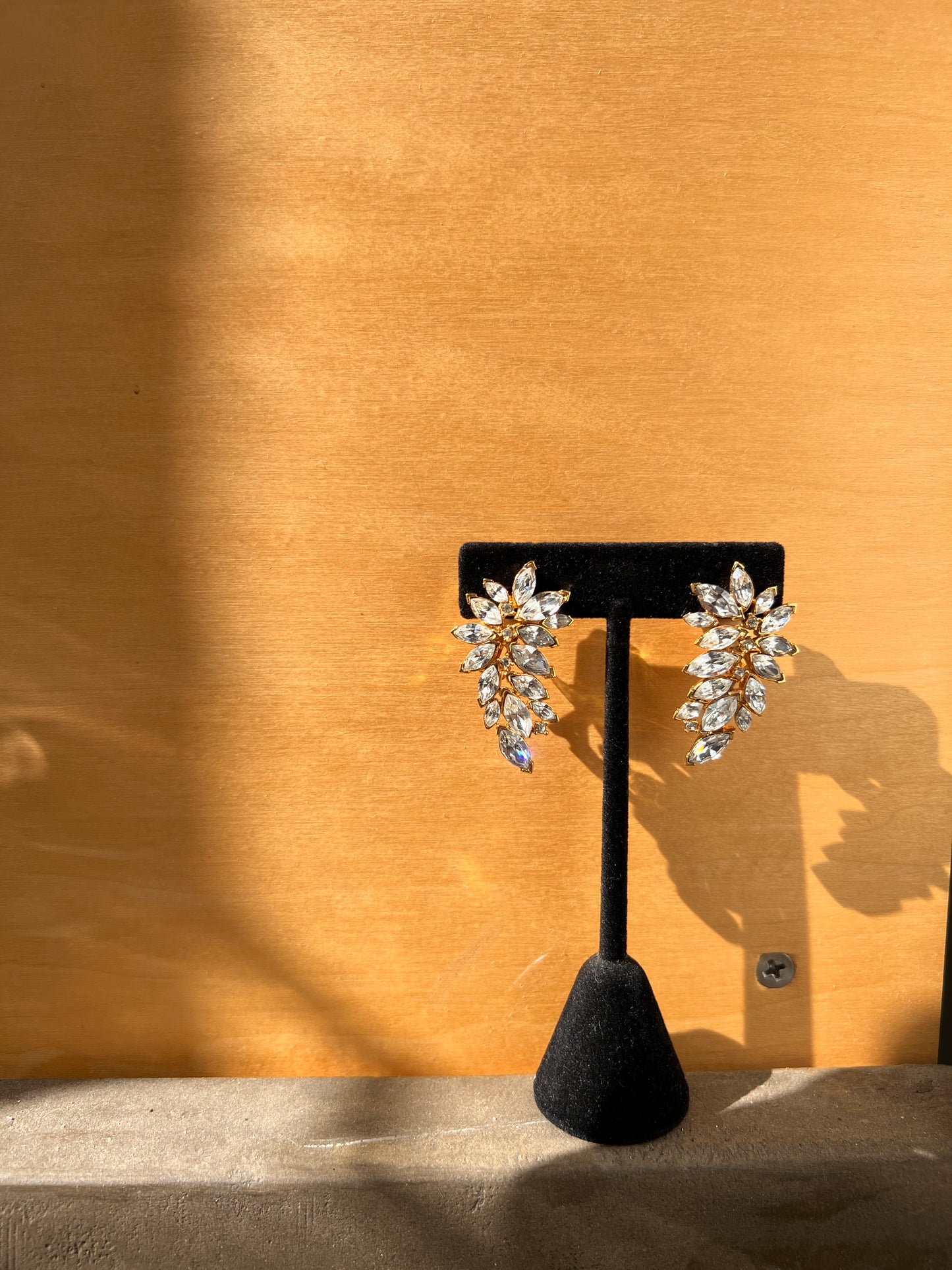 1960s Glamour Rhinestone Cluster Clip Ons