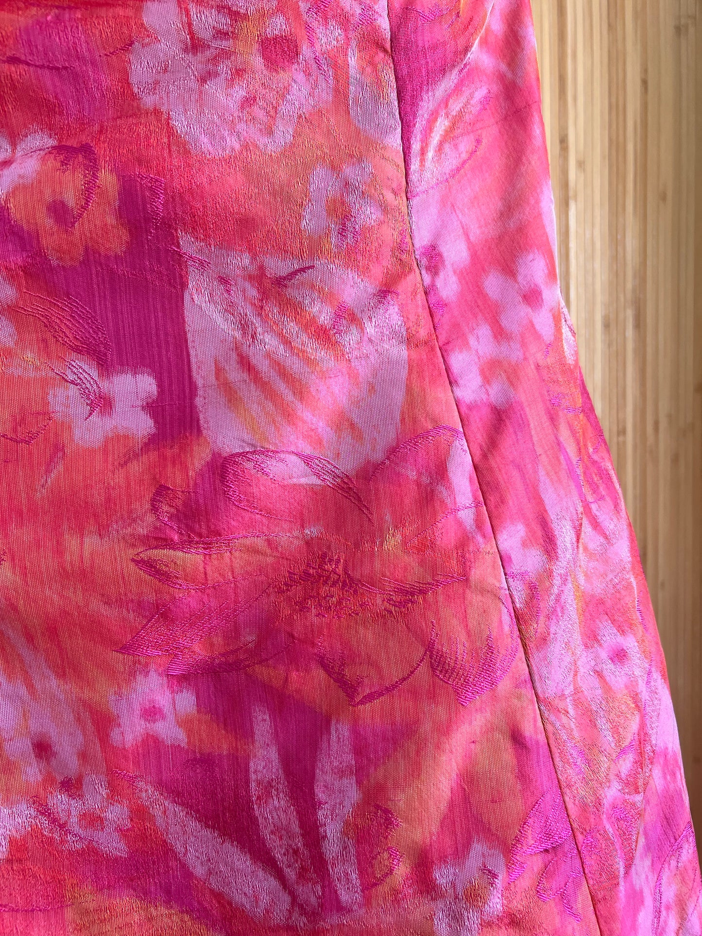 1980s Silk Chiffon Strapless Party Frock L