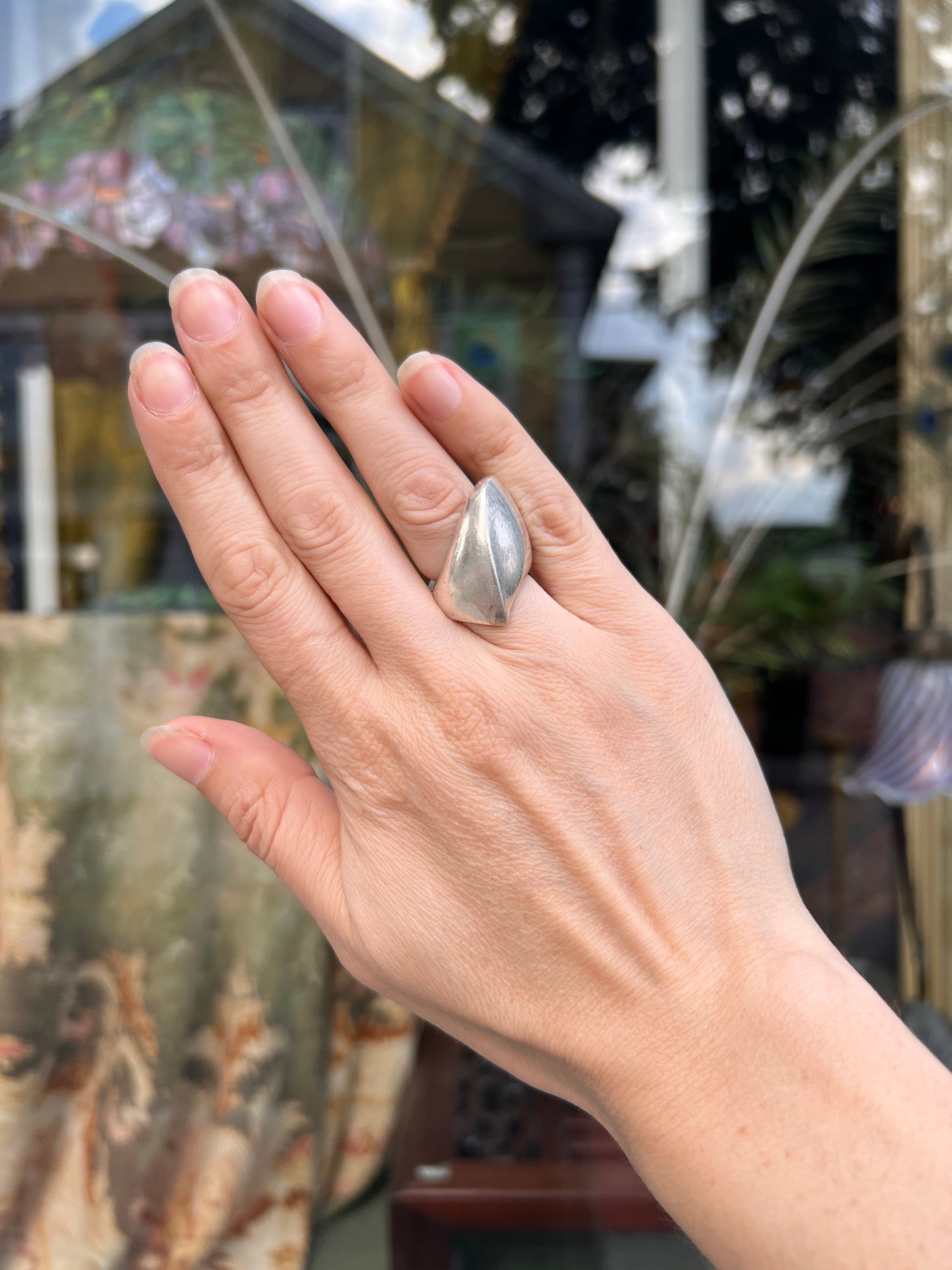 Vtg Georg Jensen Modernist Sterling Wave Ring by Nanna Ditzel