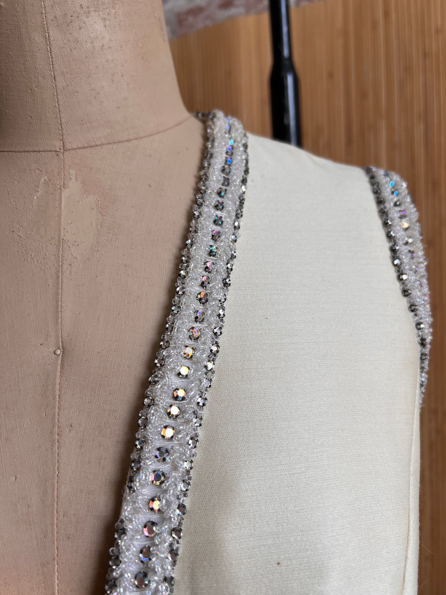 1960s Seaton Enterprises Ltd Beaded Shift Dress M