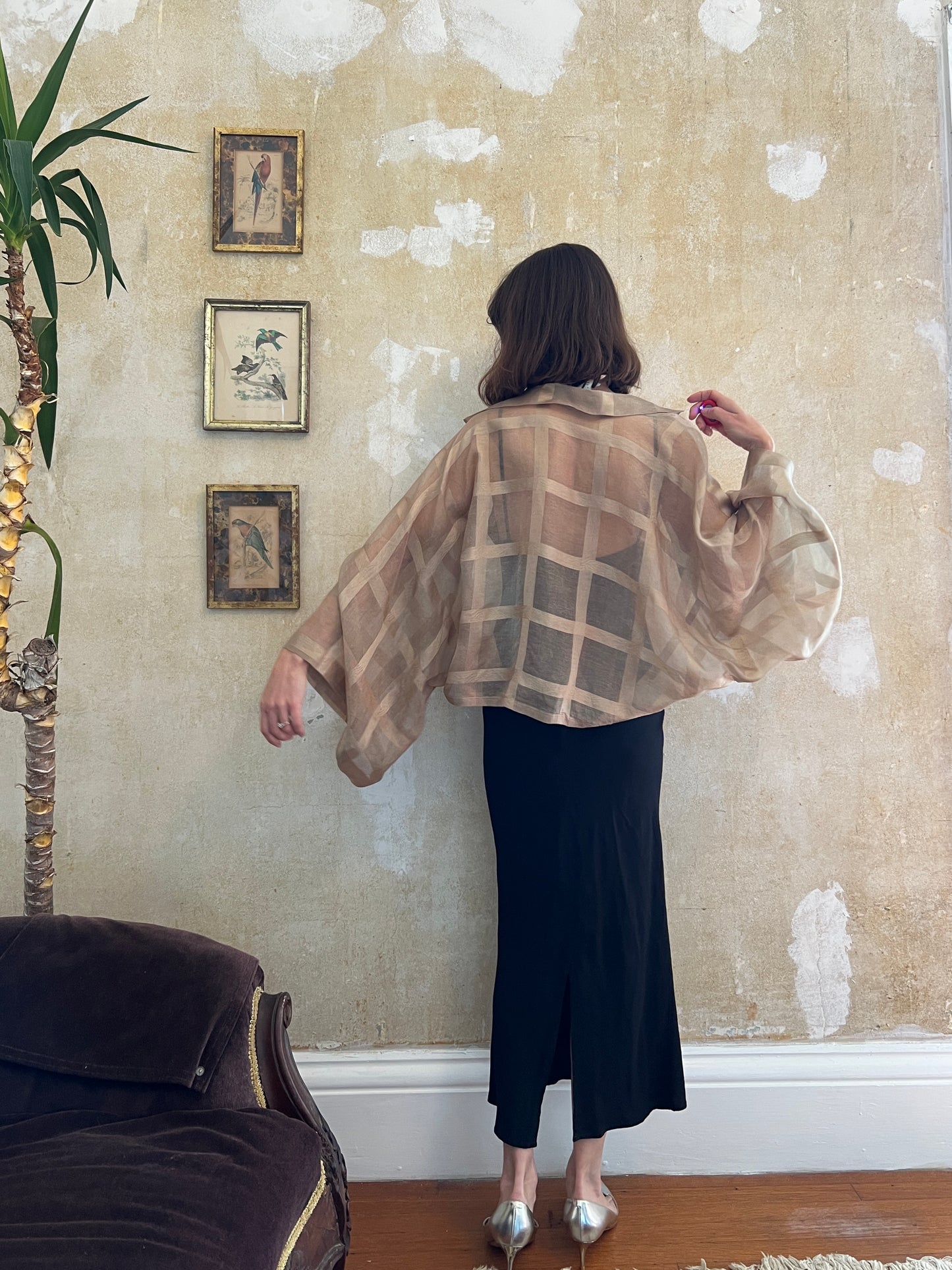 1980s Issey Miyake Silk Rectangular Bolero S