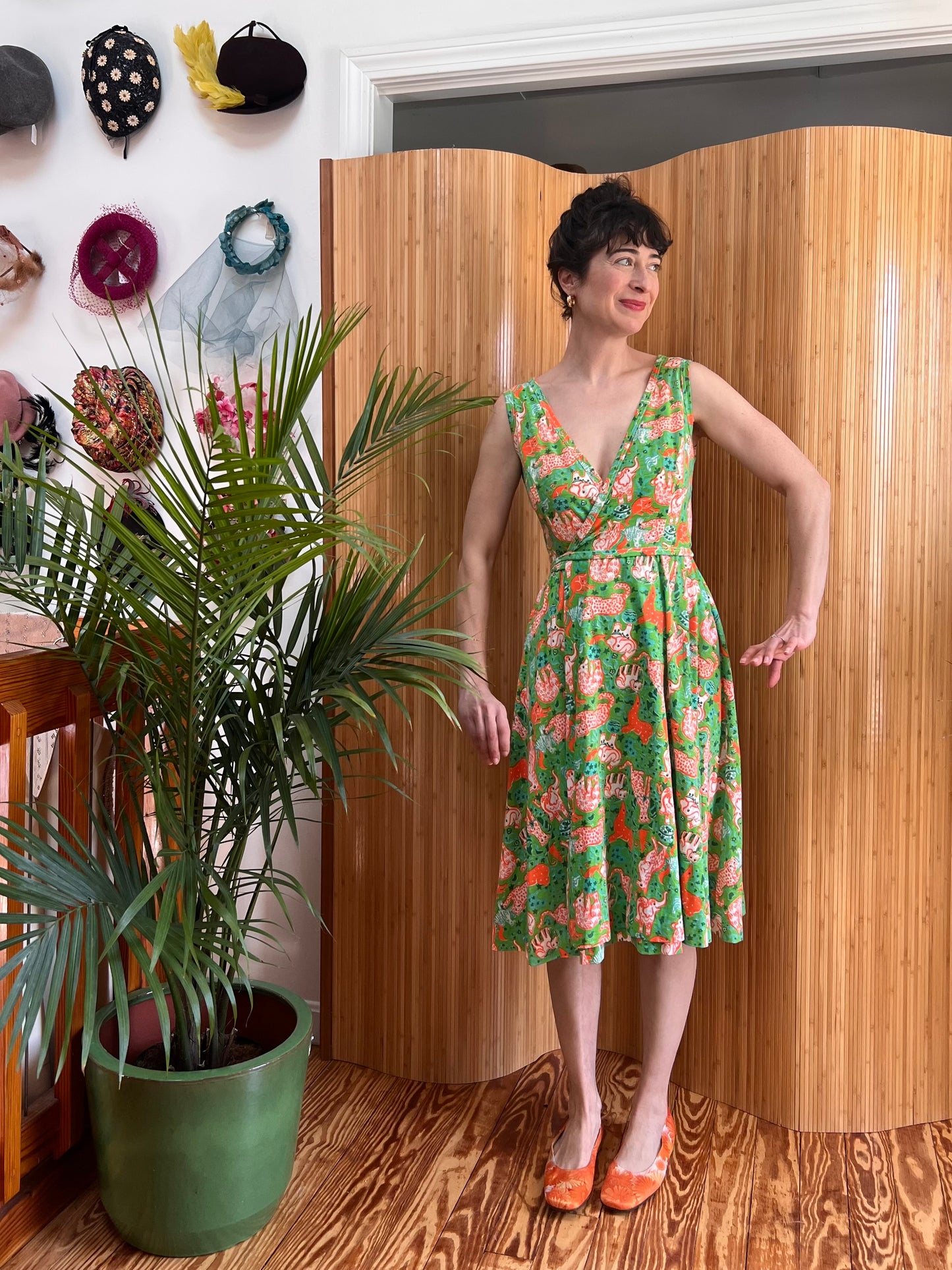 1960s/70s "The Lilly" Lilly Pulitzer Wild Animals Print Cotton Blend Wrap Dress XS-M