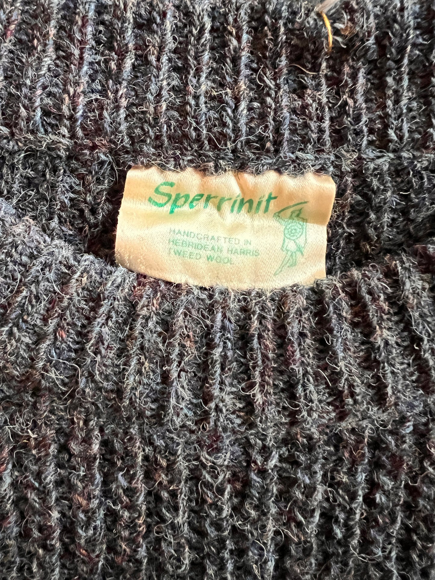1960s Harris Tweed Charcoal Knit L