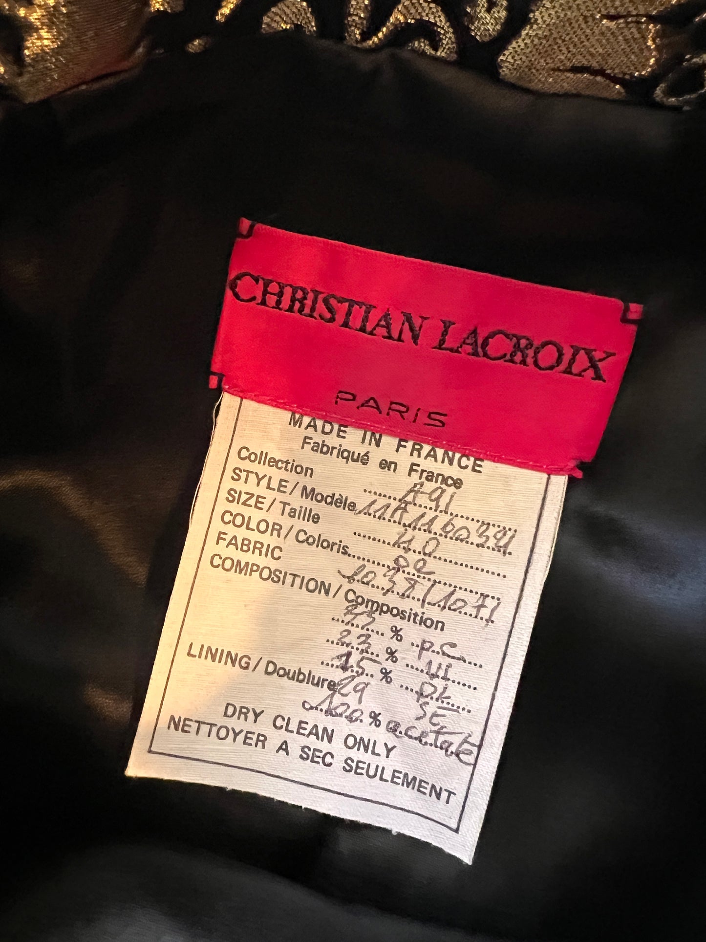 1980s Christian Lacroix Metallic Brocade Pencil Skirt S