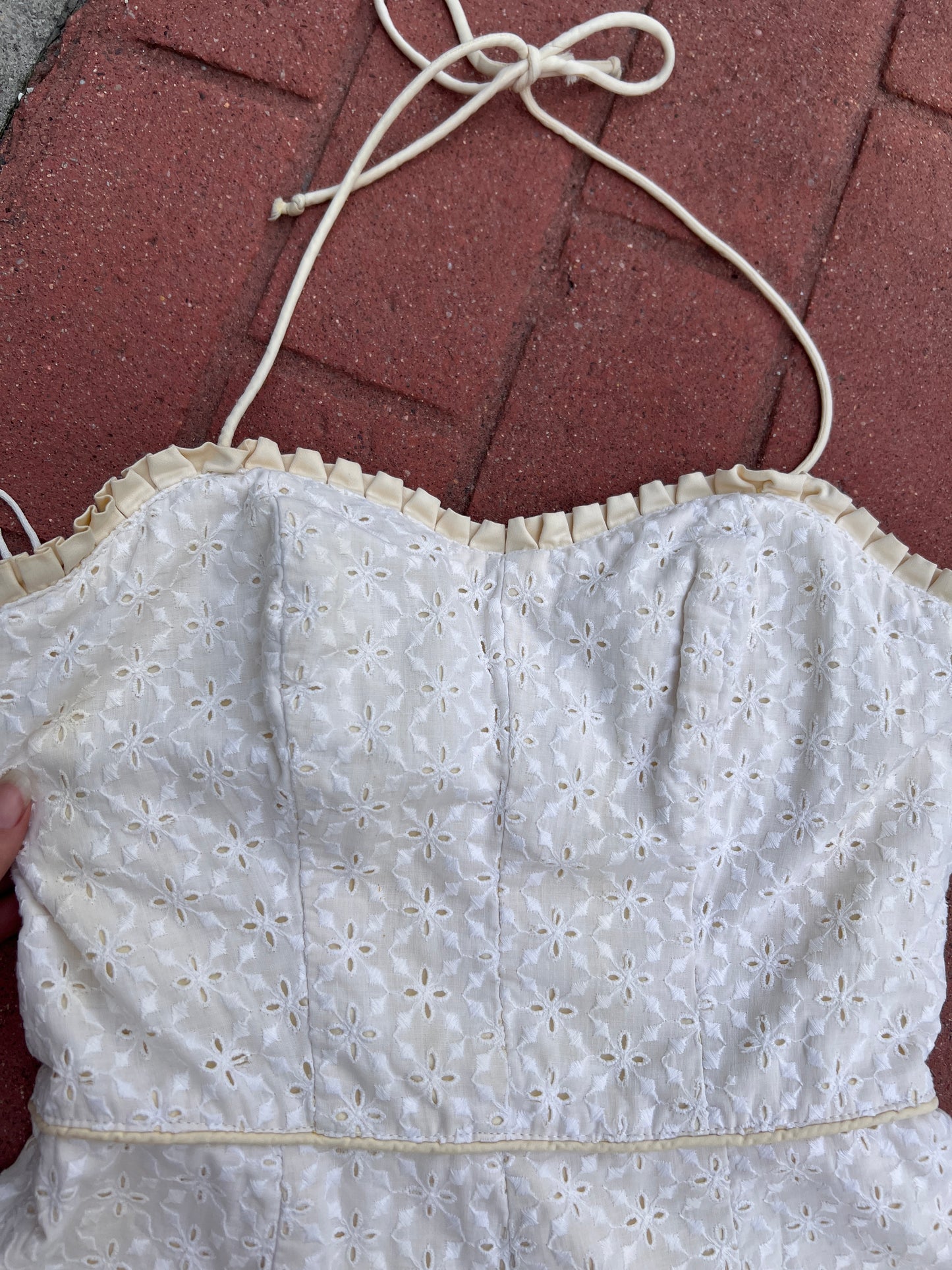 1950s Cotton Eyelet Playsuit S