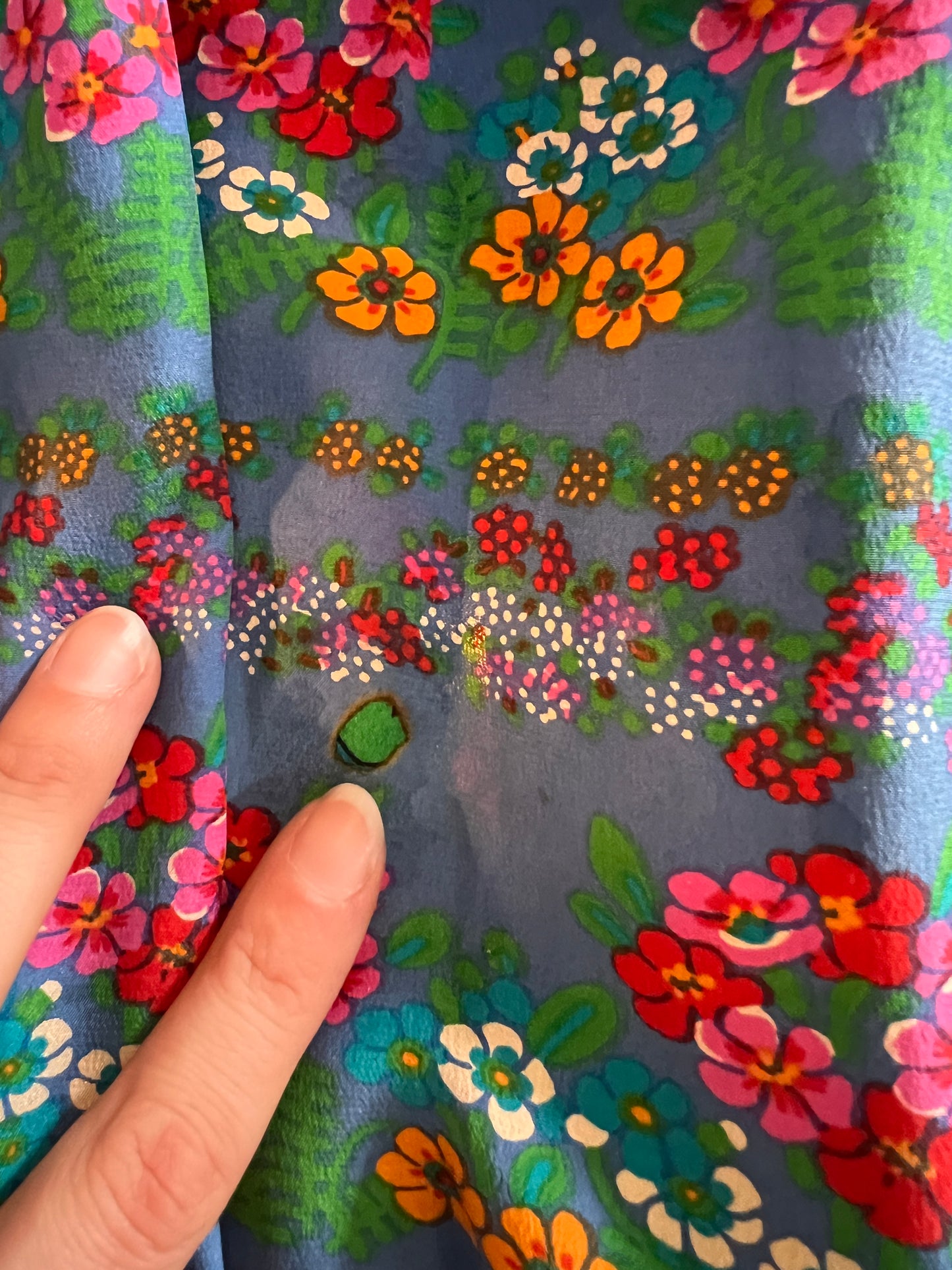 1960s YSL Rive Gauche Floral Silk Trapeze Dress M