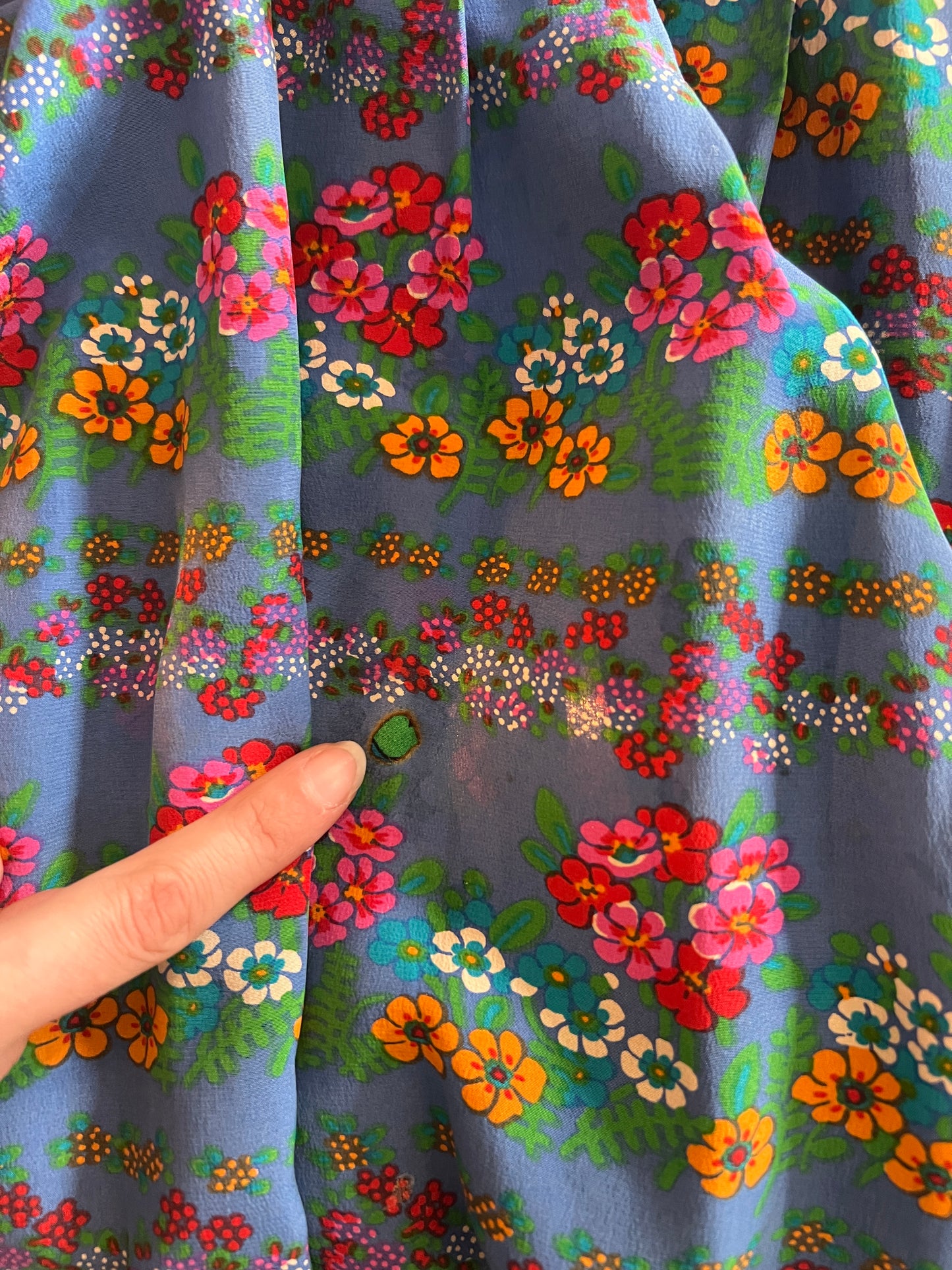 1960s YSL Rive Gauche Floral Silk Trapeze Dress M