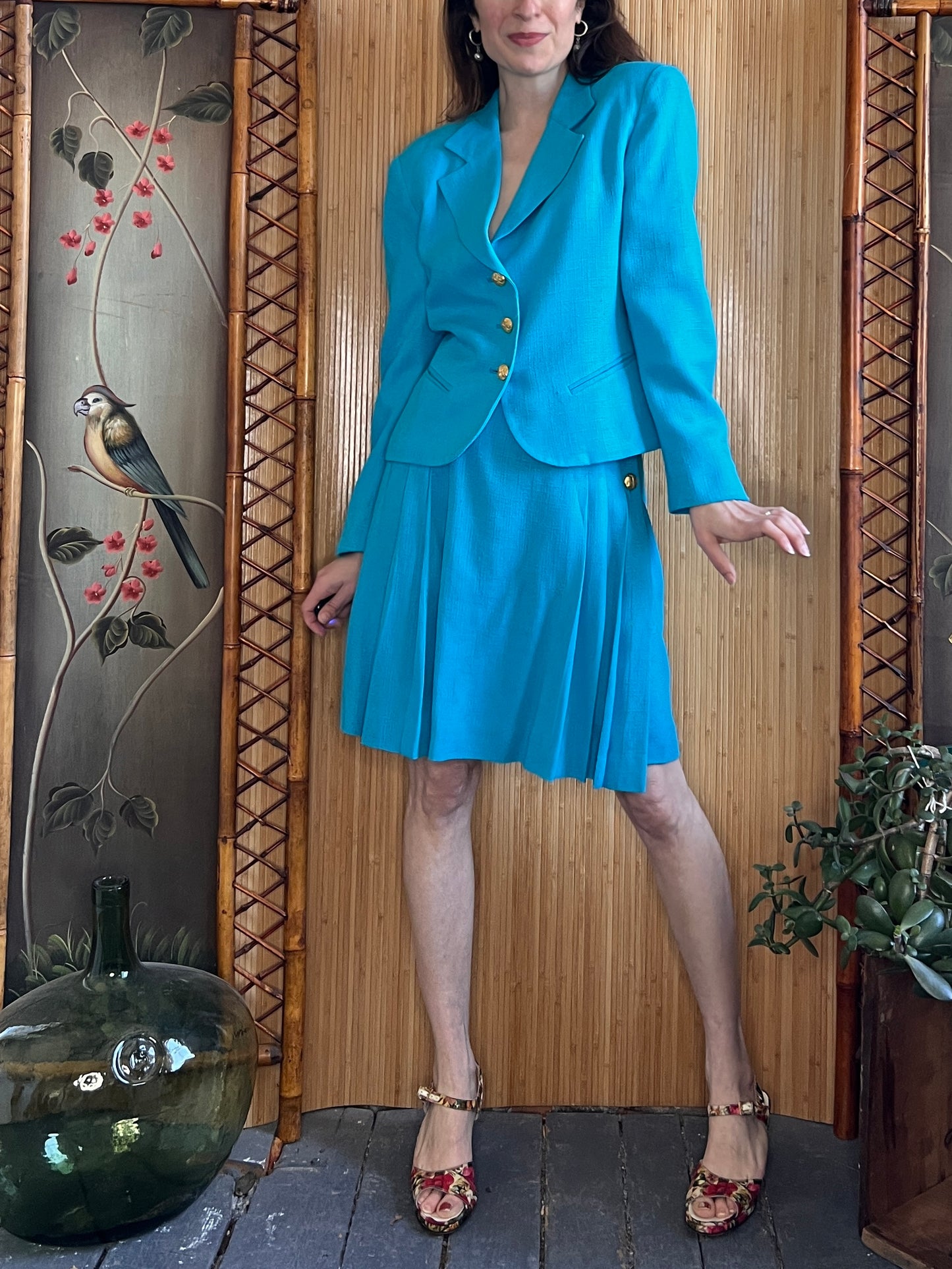 1980s Christian Dior Summer Skirt Suit