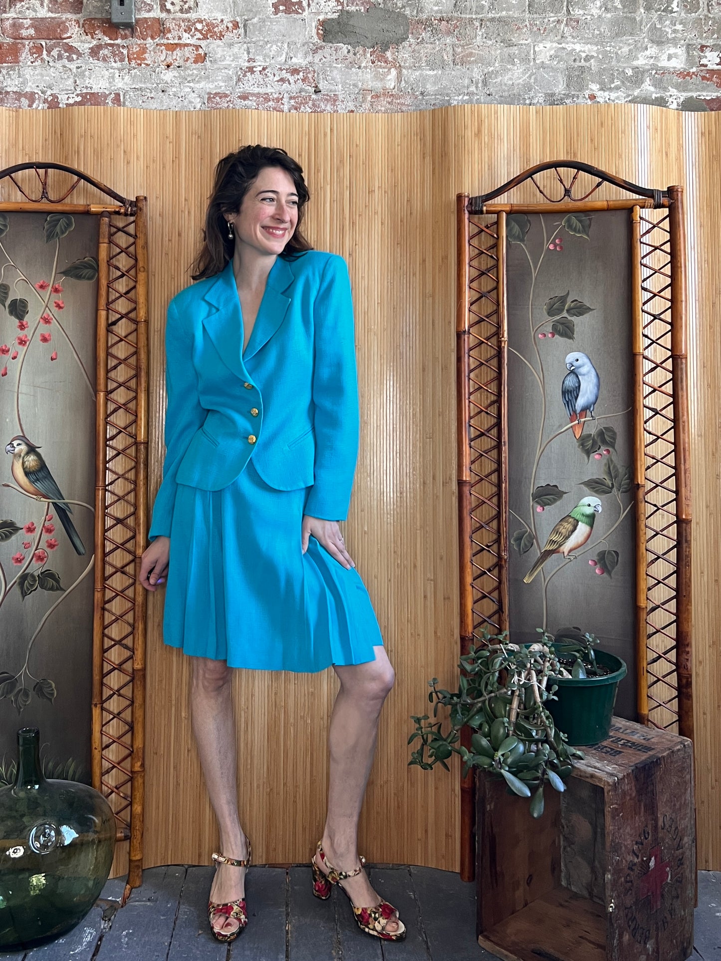 1980s Christian Dior Summer Skirt Suit