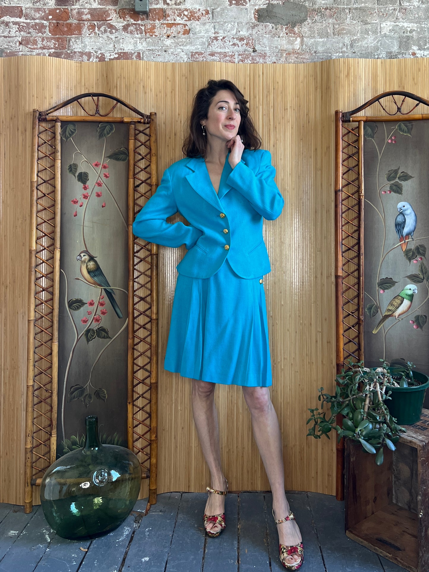 1980s Christian Dior Summer Skirt Suit