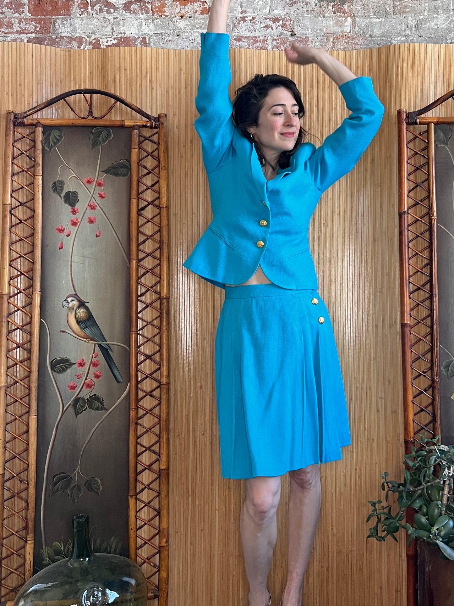 1980s Christian Dior Summer Skirt Suit
