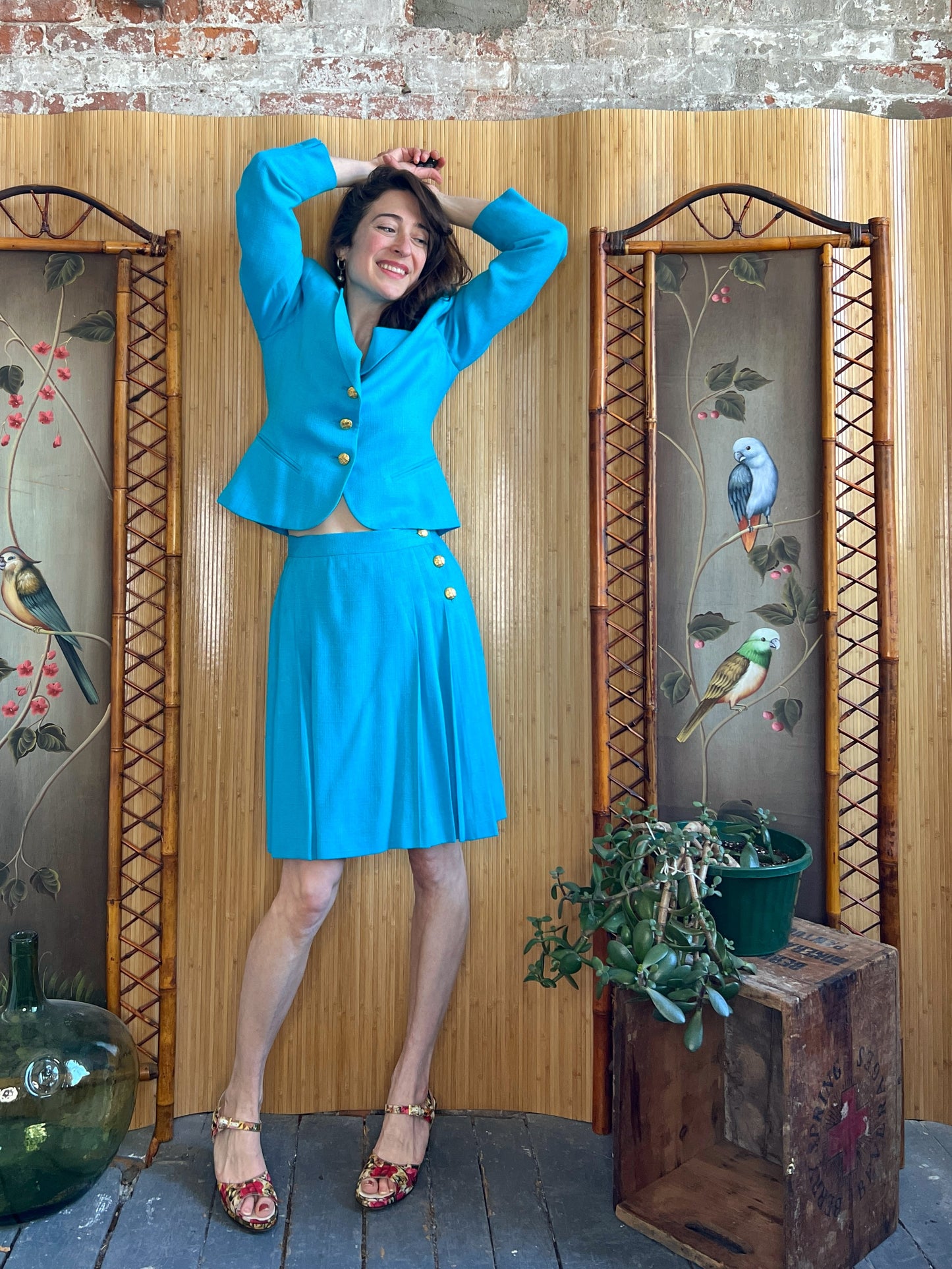 1980s Christian Dior Summer Skirt Suit