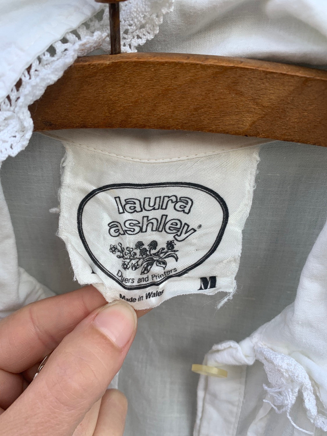 Early Laura Ashley 'Made in Wales' White Night Dress