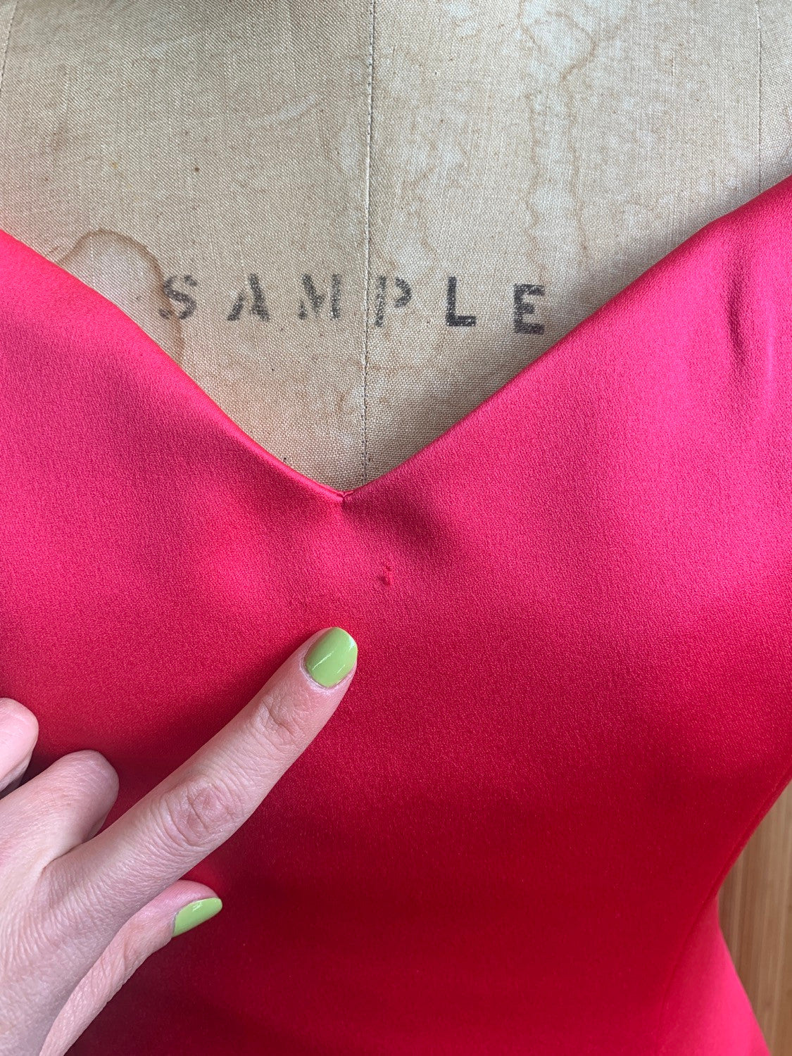1980s Victor Costa Fuschia Pink Satin Gown M