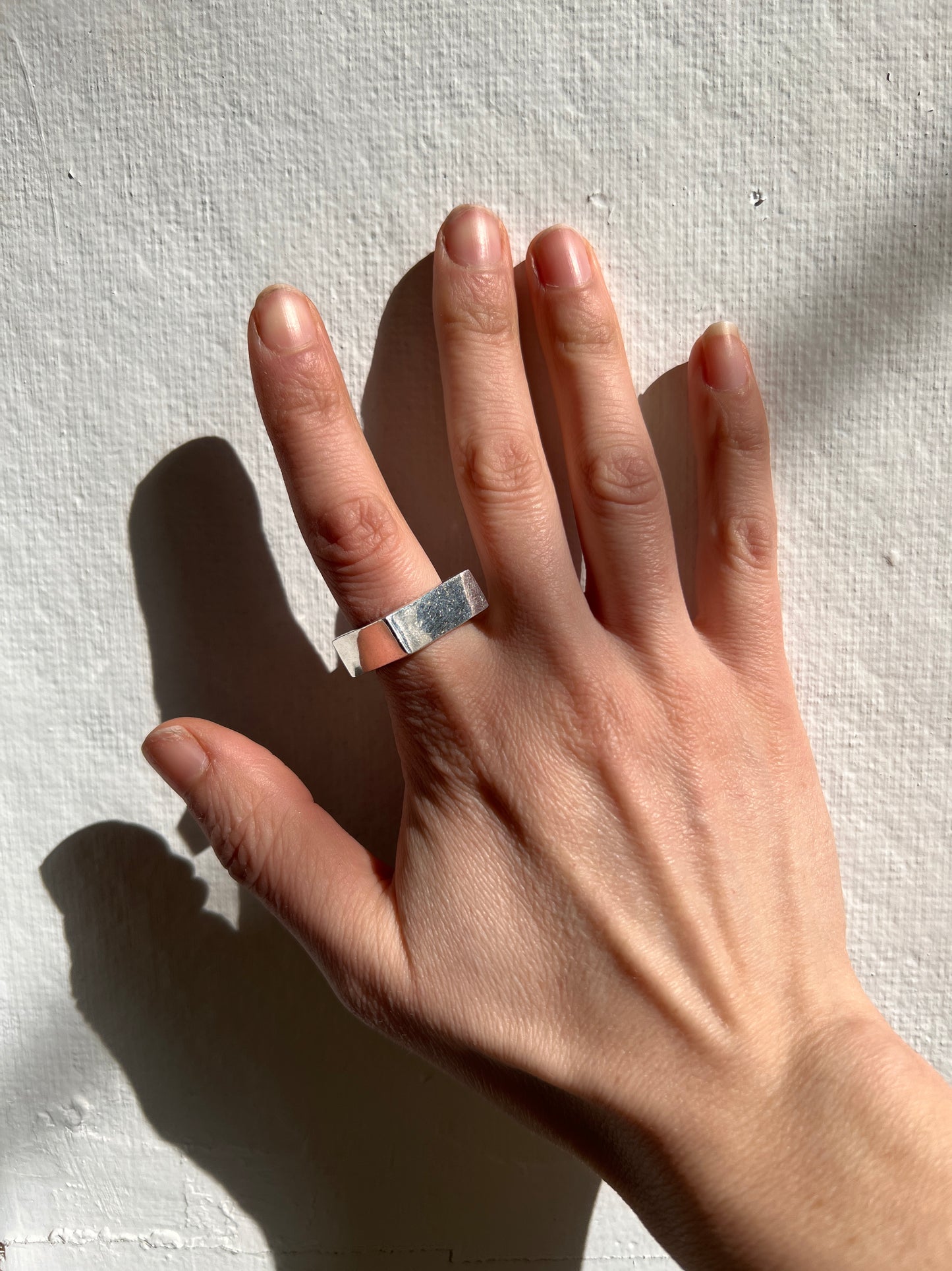 Square Peg in a Round Hole Sterling Ring