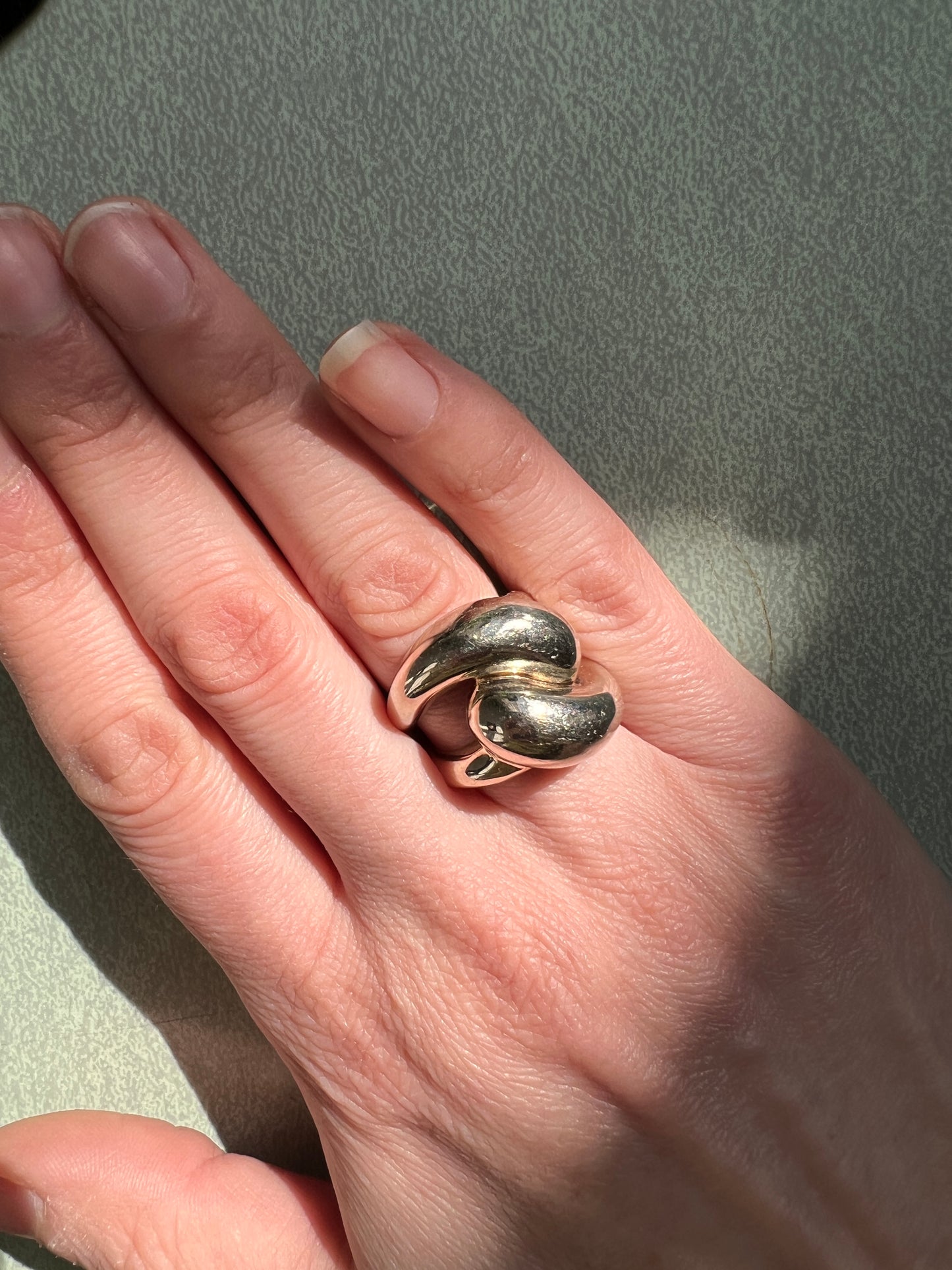 Chunky 14K White Gold Knot Ring