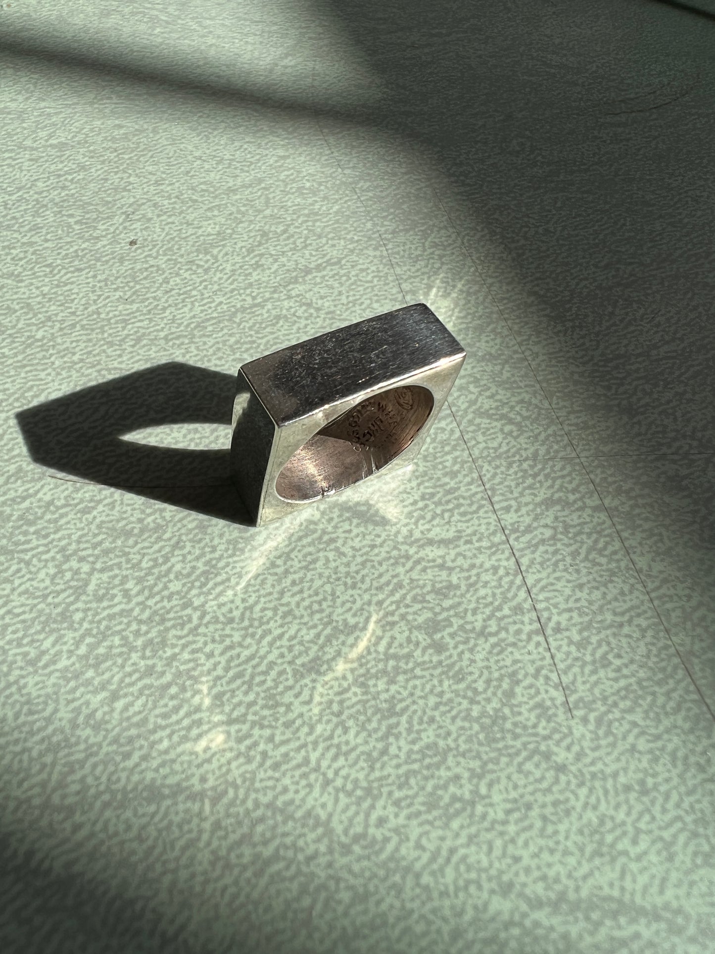 Square Peg in a Round Hole Sterling Ring