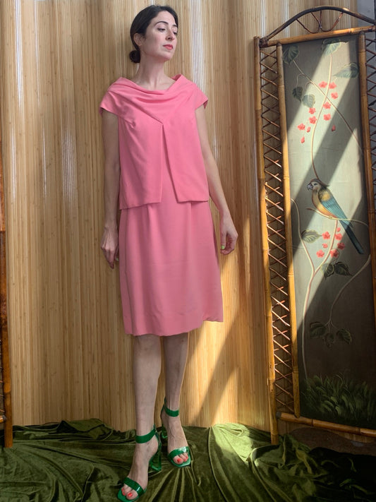 1960s Miss Martini Cotton Candy Two Piece Dress Set M