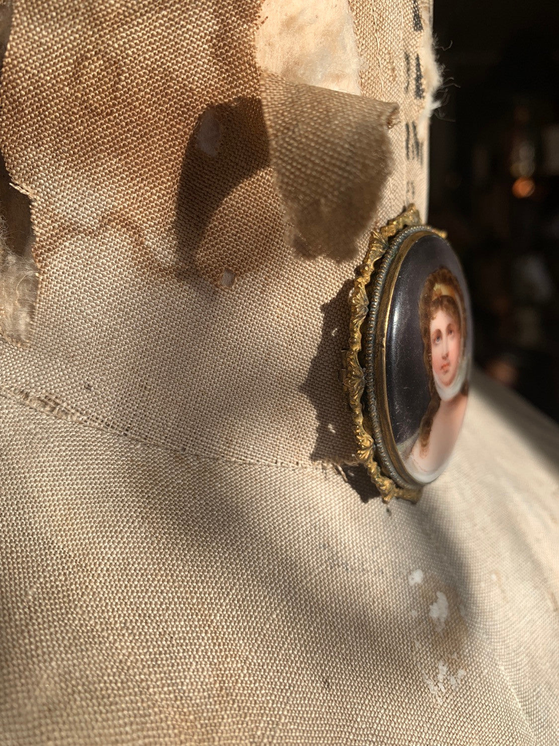 Victorian Hand-Painted Portrait on Porcelain of Queen Louise of Prussia