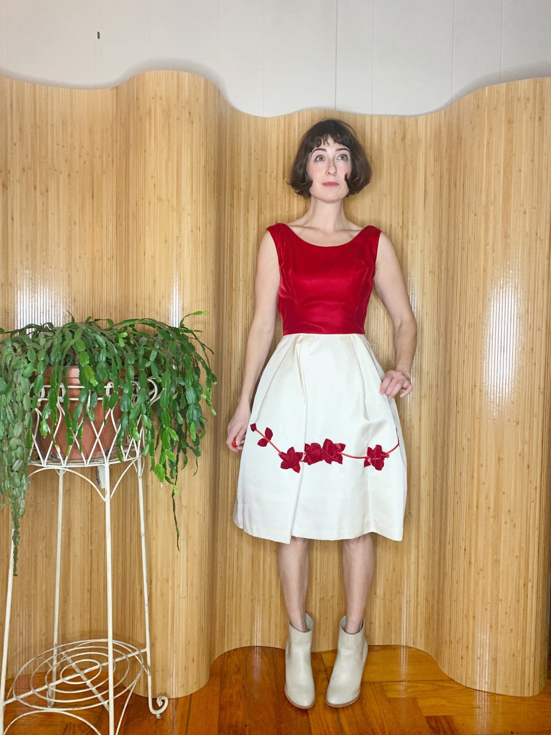 Silk and Velvet Tulip Dress S