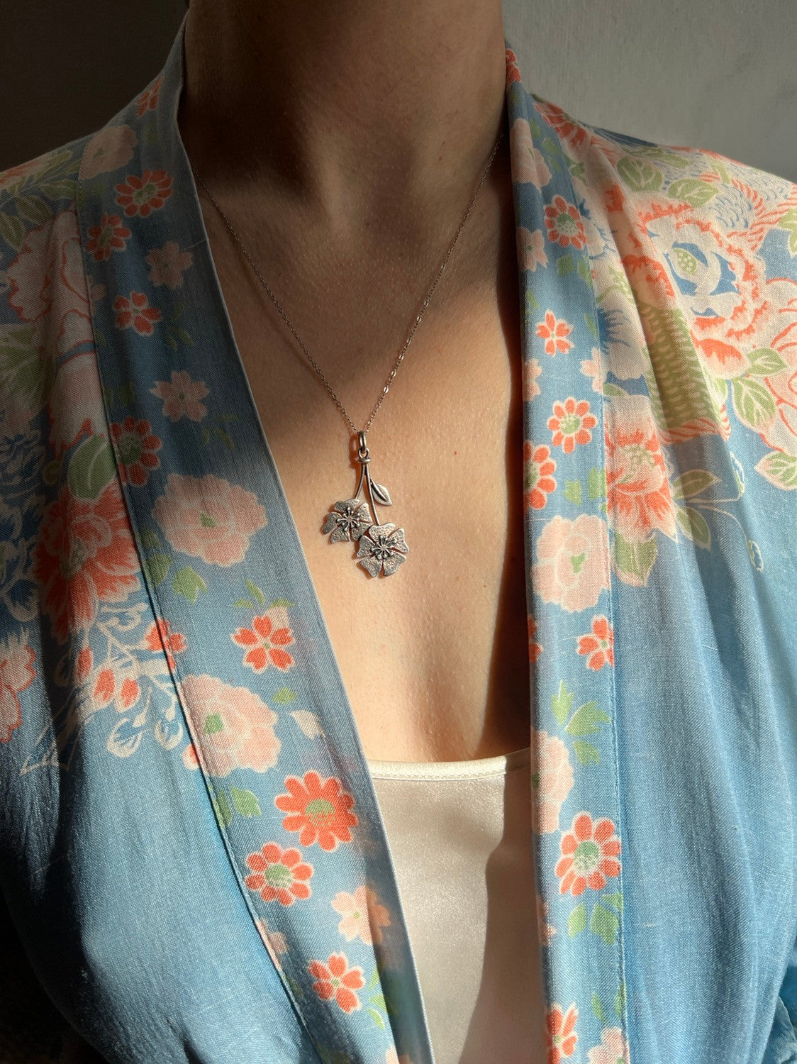 Vintage Sterling Silver Hanging Bouquet Pendant