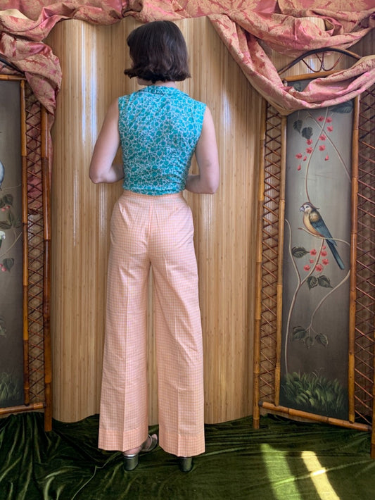 1970s Creamsicle Cotton Flares XS