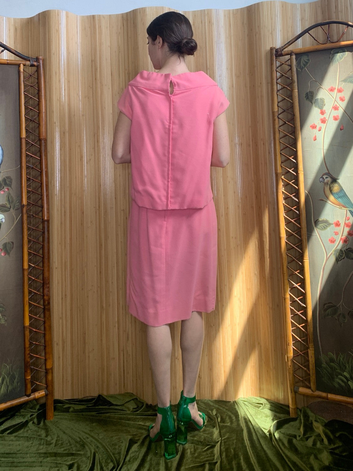 1960s Miss Martini Cotton Candy Two Piece Dress Set M