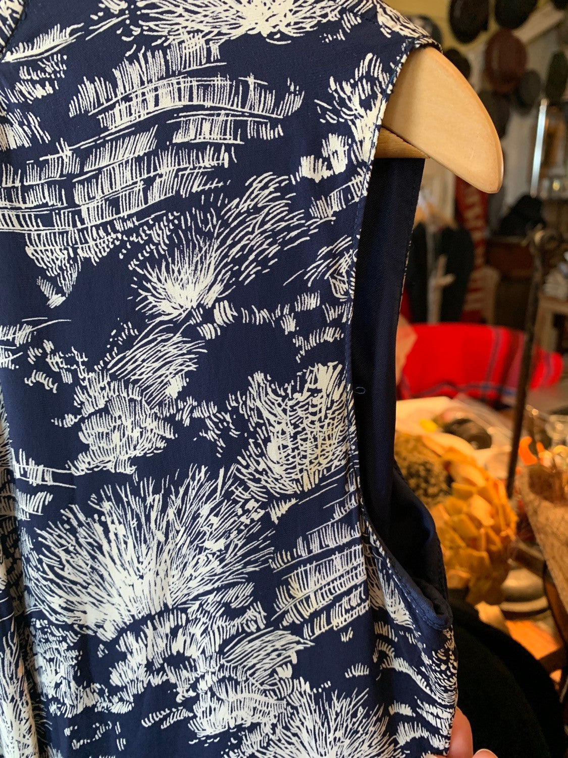 1960s/1940s Cold Rayon Drop Waist Dress Size M