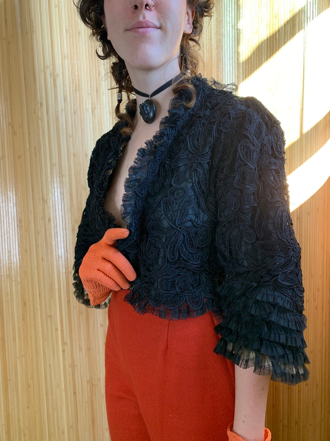 Antique Black Lace Bolero XS/S