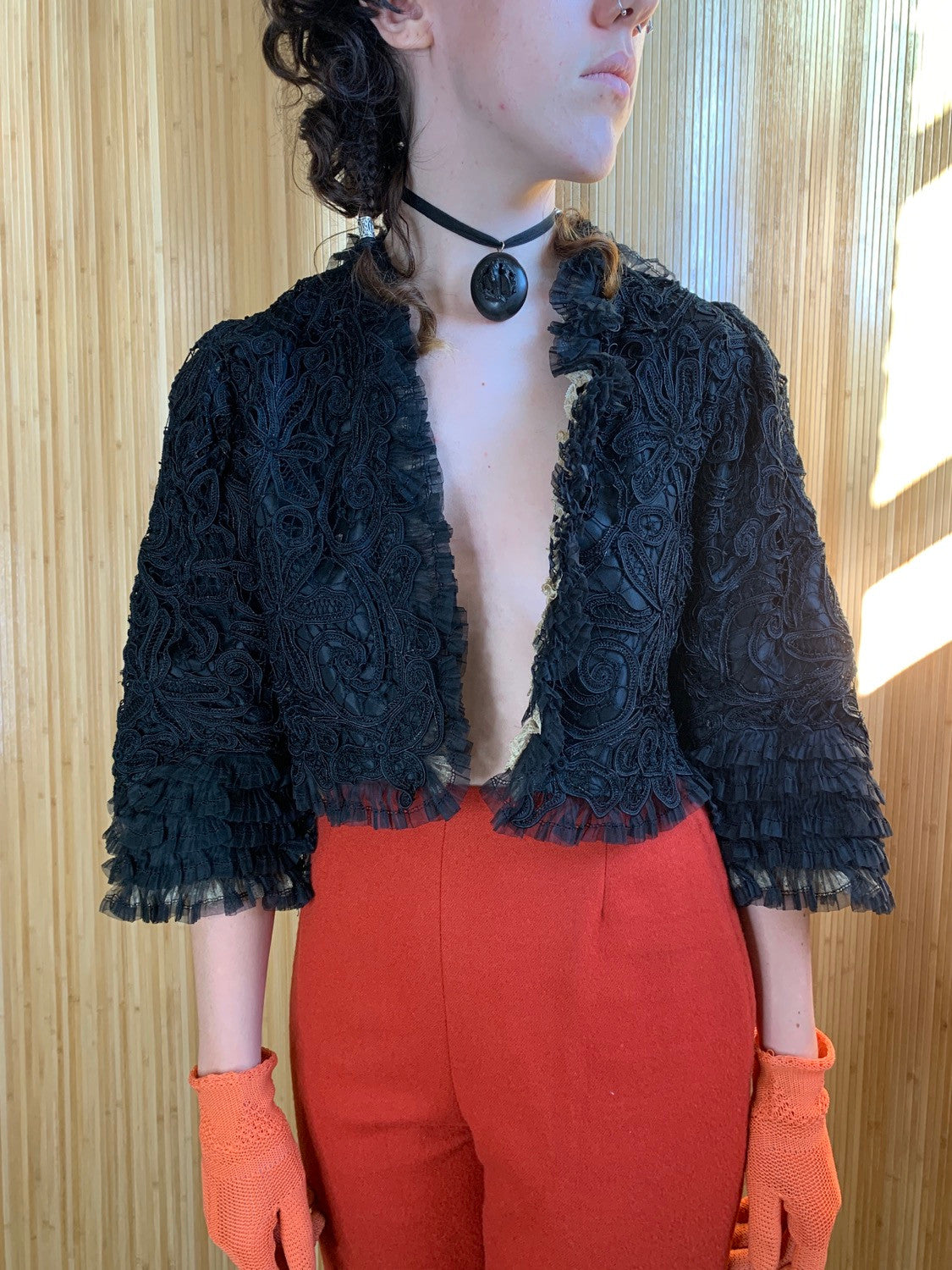 Antique Black Lace Bolero XS/S