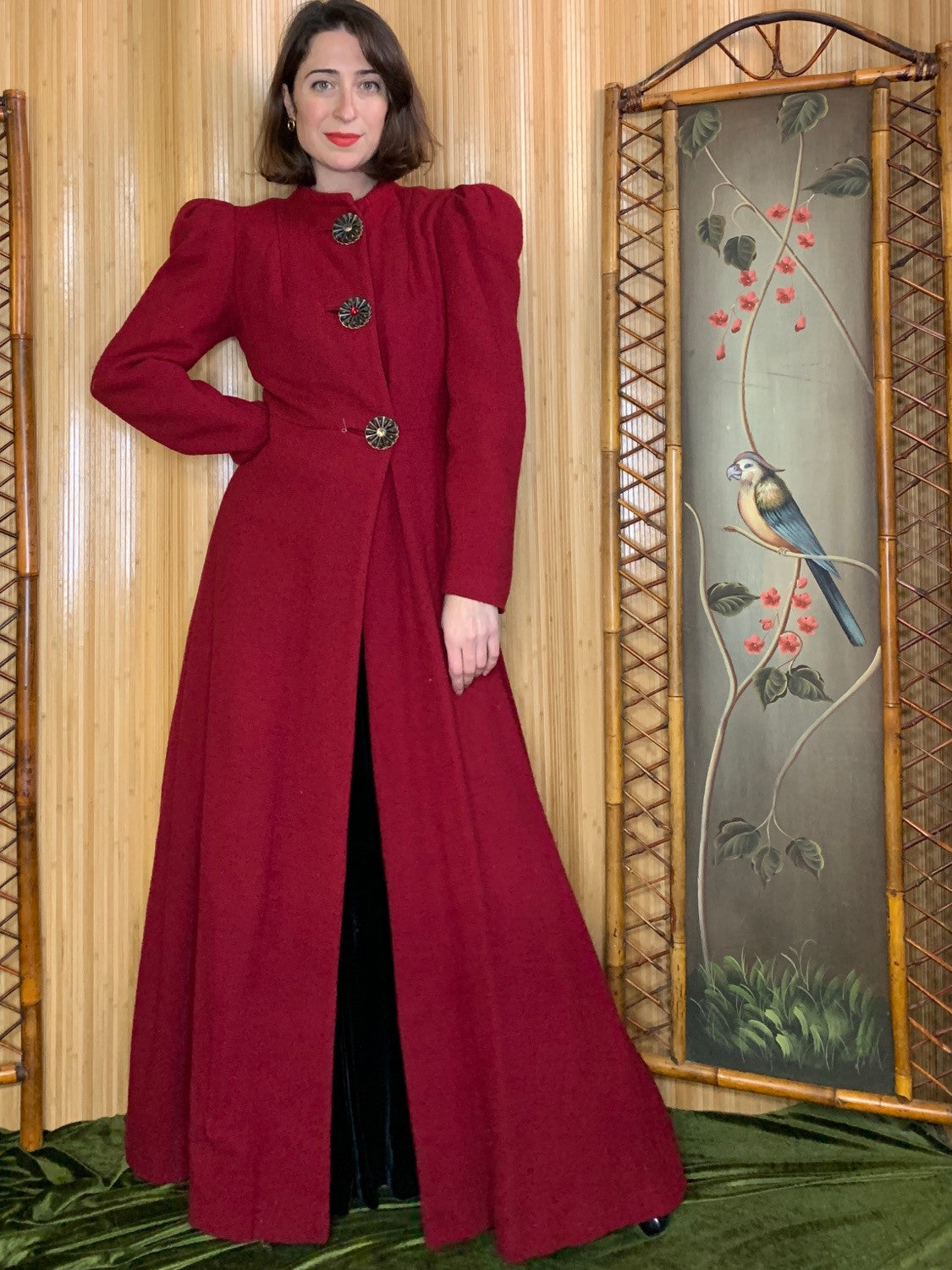 1930s Slattery's of Boston Cranberry Coat Size S/M