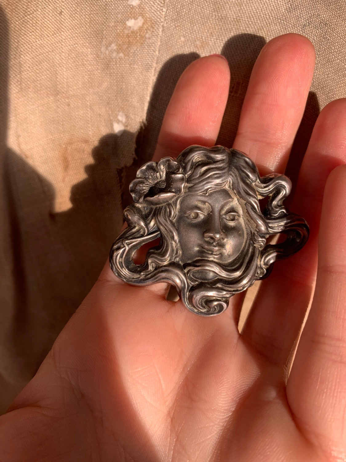 Art Nouveau Sterling Silver Brooch Unger Bros