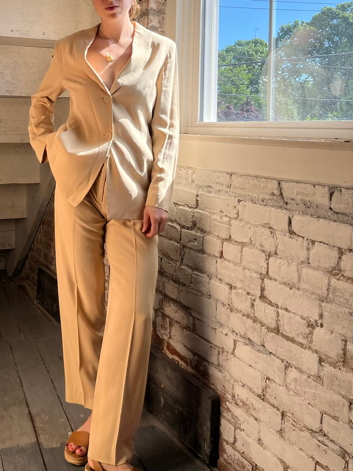 100% Silk Vintage Italian Silk 2-Piece Suit