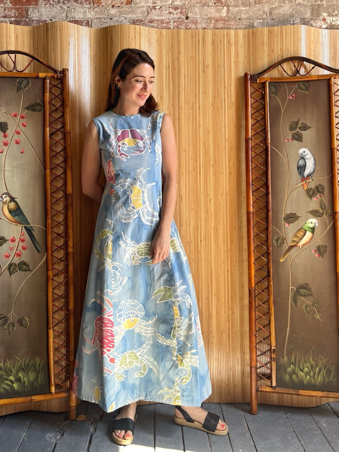Crabs Crabs Crabs! Cotton Maxi Dress S/M