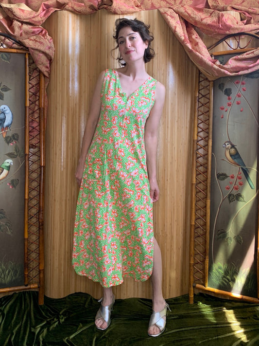 1960s Lilly Pulitzer "The Lilly" Butterfly Print Dress/ Beach Coverup S/M