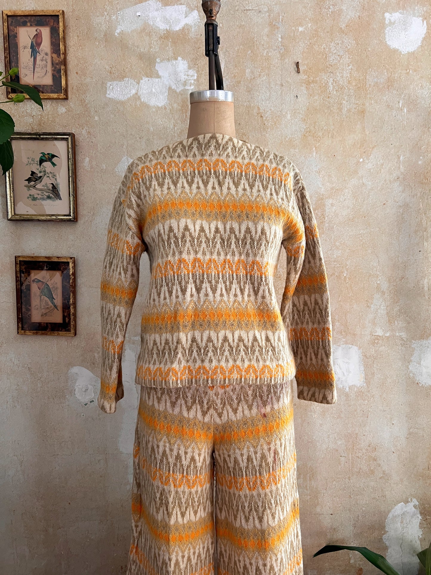 1960s Hans Heitsch Nordic Wool Knit 2-Piece Set M/L