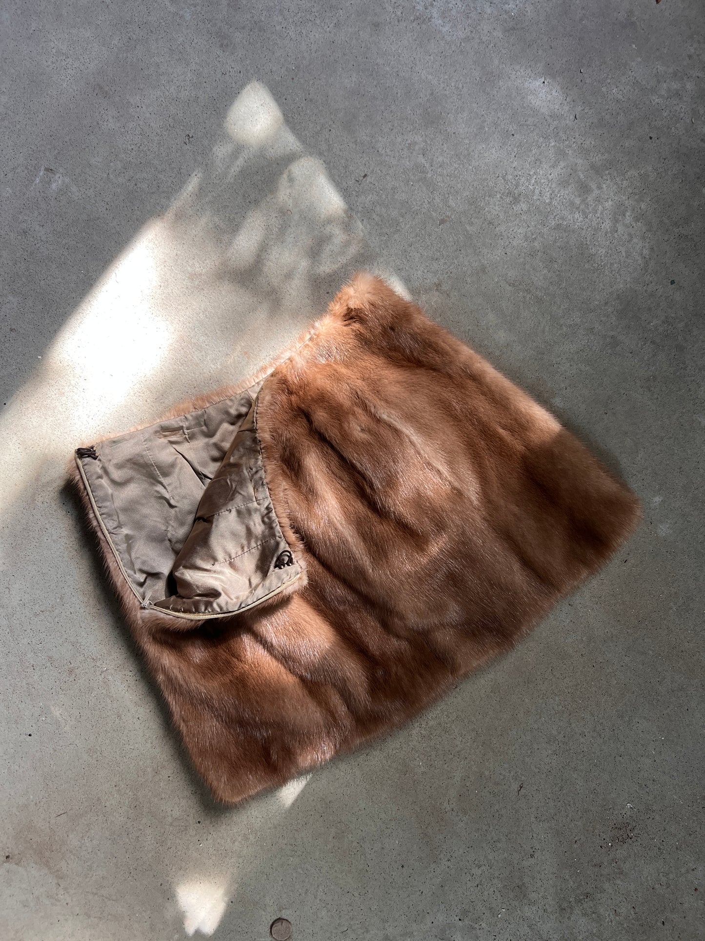 1970s Mink Fur Mini Skirt S