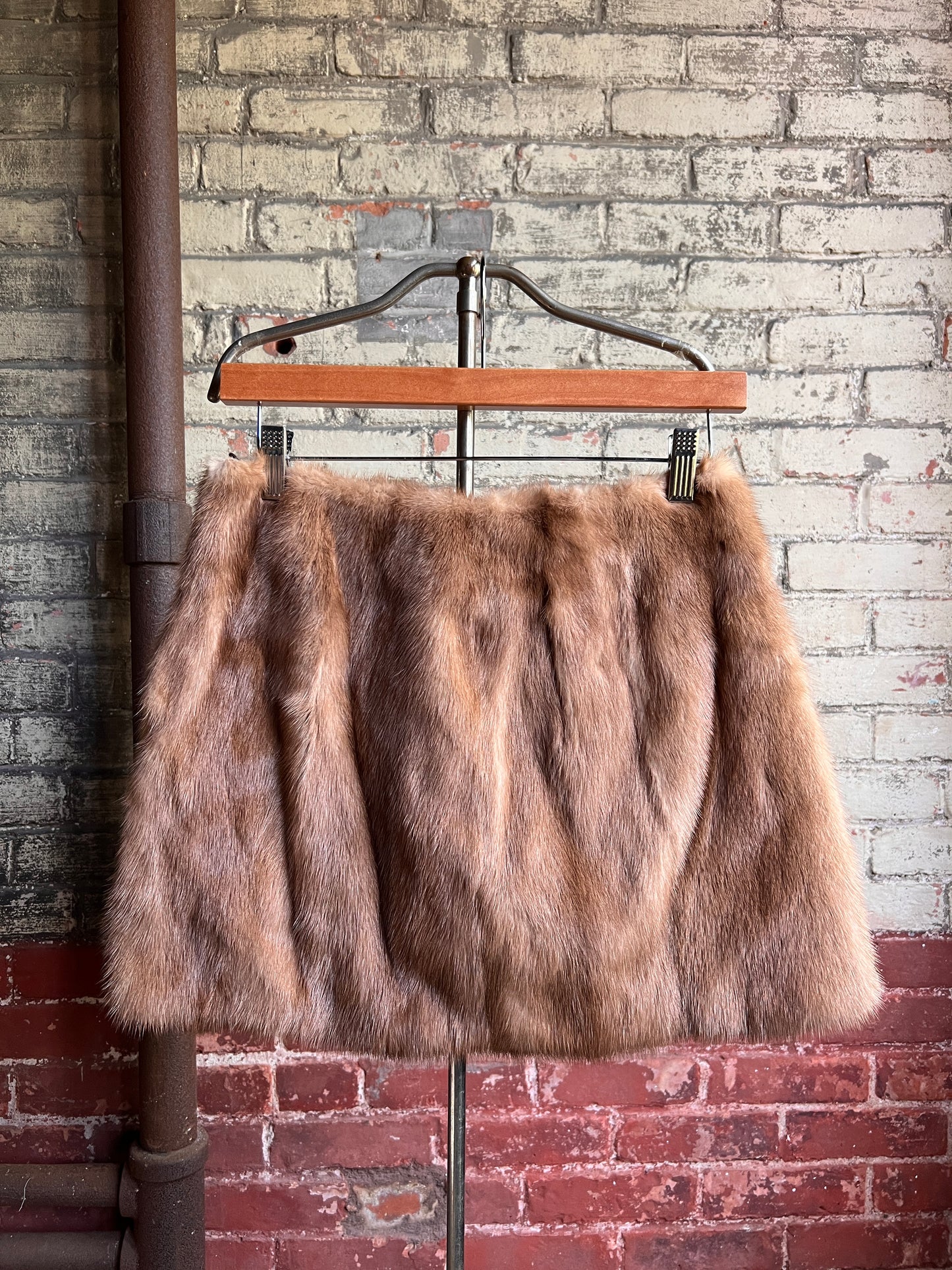 1970s Mink Fur Mini Skirt S