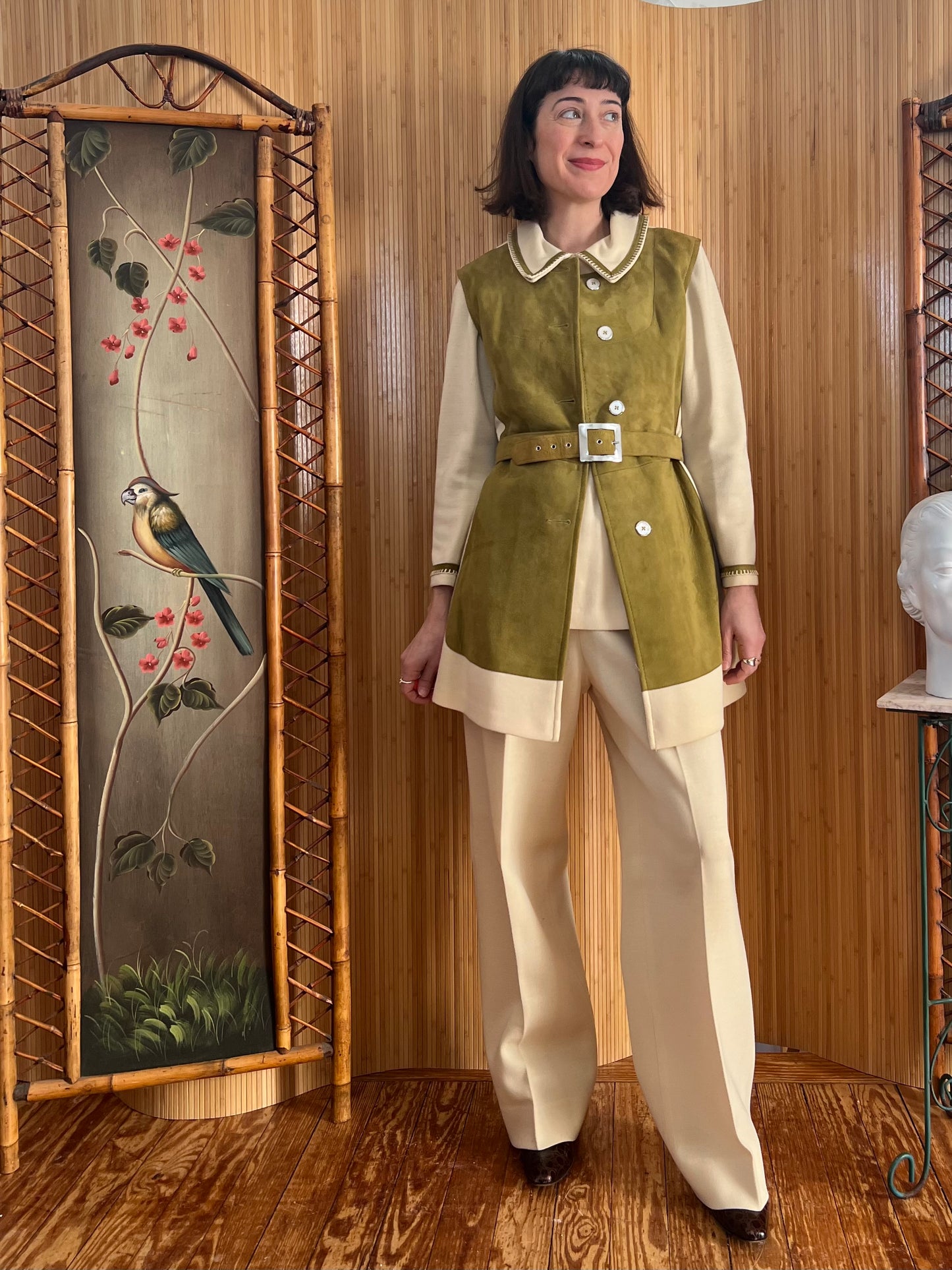 1960s/70s 4-Piece Knit and Suede Leisure Suit M/L